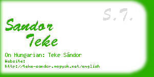 sandor teke business card
